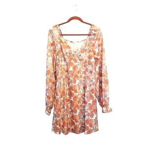 Shein Curve Floral Ruffle Sleeve Dress 1XL NWOT  2 0144